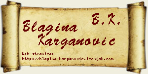 Blagina Karganović vizit kartica